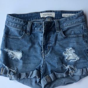 “Super Stretch Shortie” Jean Shorts (PacSun)